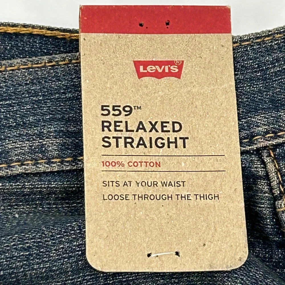 Levi's 559 Relaxed Straight Jeans Mens 48x30 Blue 100% Cotton Denim NEW